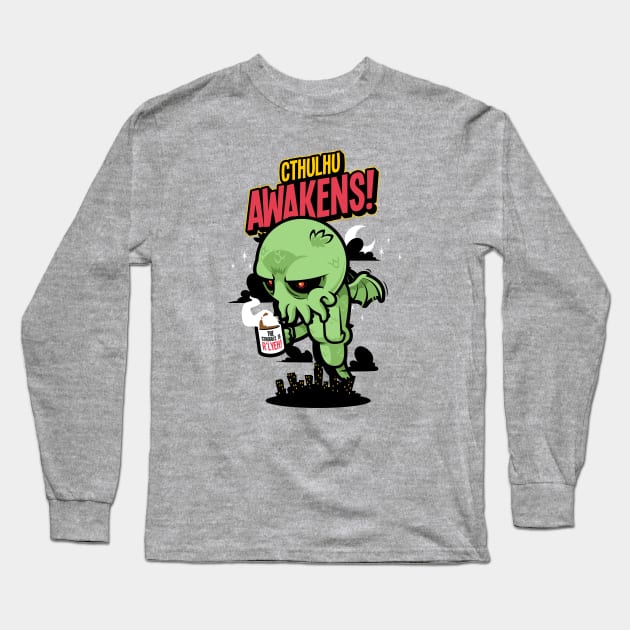 Cthulhu Awakens! Long Sleeve T-Shirt by harebrained